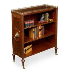 Scully & Scully Mahogany Bookcase With Brass Lion Accents