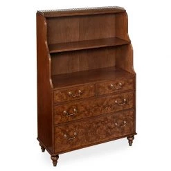 Scully & Scully Burr Walnut Waterfall Bookcase