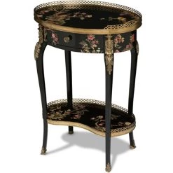 Scully & Scully Black Chinoiserie Oval Occasional Table