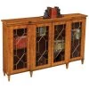 Scully & Scully Yew Glazed Breakfront Bookcase