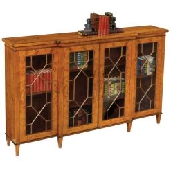 Scully & Scully Yew Glazed Breakfront Bookcase