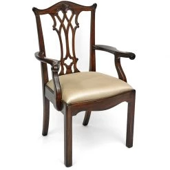 Scully & Scully Mahogany Straight Leg Armchair