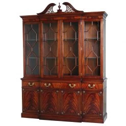 Scully & Scully Mahogany Georgian Breakfront Cabinet