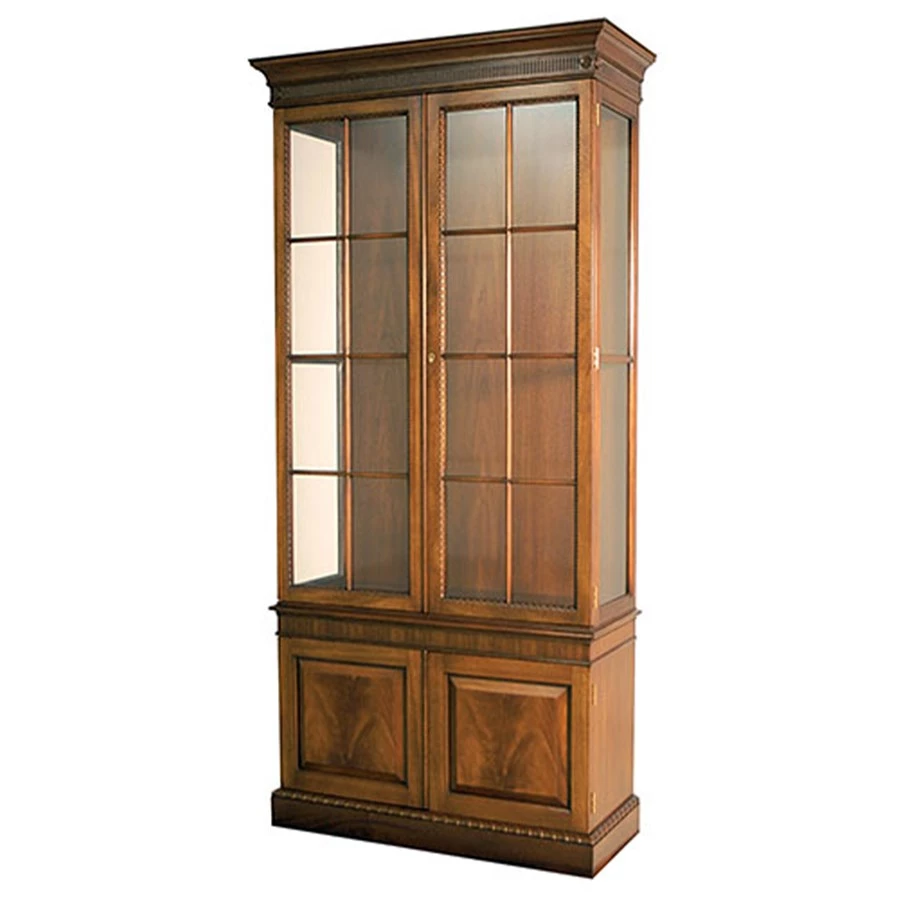 Scully & Scully Mahogany Egg & Dart Display Cabinet 1 Scully & Scully Mahogany Egg & Dart Display Cabinet