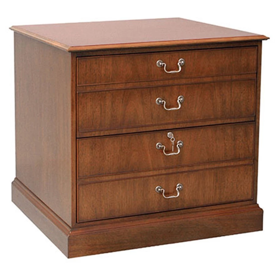 Scully & Scully Burl Olive & Mahogany Two-Drawer Filing Cabinet 3 Scully & Scully Burl Olive & Mahogany Two-Drawer Filing Cabinet - Image 3