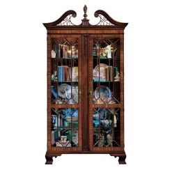 Scully & Scully Mahogany Pediment Display Case
