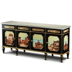 Scully & Scully Hand-Painted And Gold Sideboard