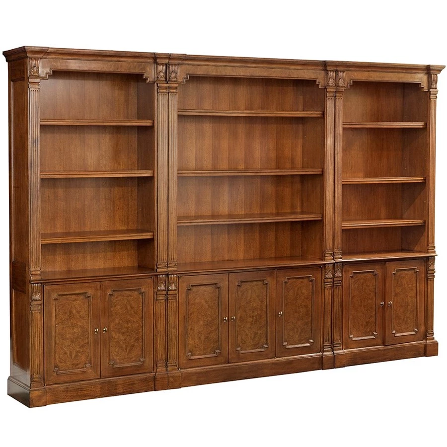 Scully & Scully 3-Piece Myrtle Burlwood Television Cabinet 1 Scully & Scully 3-Piece Myrtle Burlwood Television Cabinet