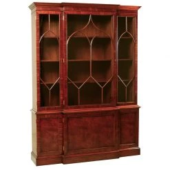 Scully & Scully Mahogany China Breakfront Cabinet