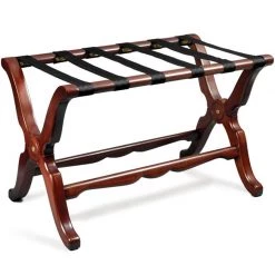 Scully & Scully Extra-Long Mahogany Luggage Racks