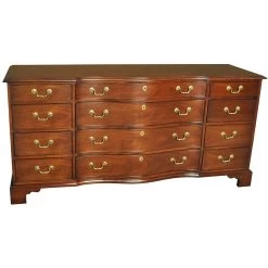 Scully & Scully Mahogany Serpentine Triple Dresser