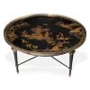 Scully & Scully Black Chinoiserie Round Cocktail Table