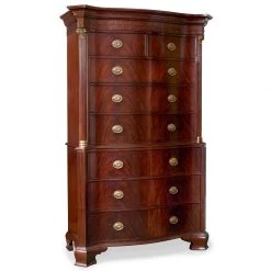 Scully & Scully Mahogany Chest On Chest With Brass Accents