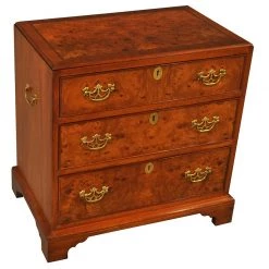 Scully & Scully Mahogany & Burl Elm Three Drawer Chest