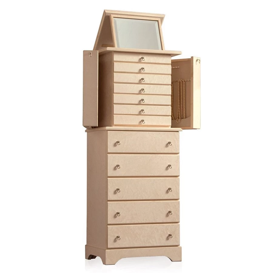 Scully & Scully Bird's Eye Maple Jewelry Armoire 1 Scully & Scully Bird's Eye Maple Jewelry Armoire