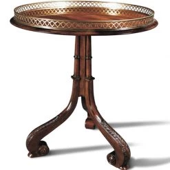 Scully & Scully Mahogany Occasional Table With Brass Gallery