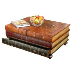 Scully & Scully Leather Books Table