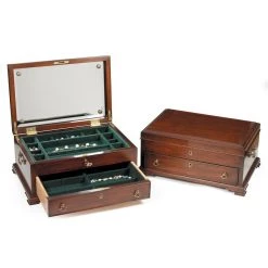 Scully & Scully Mahogany And Cherry Jewelry Chest