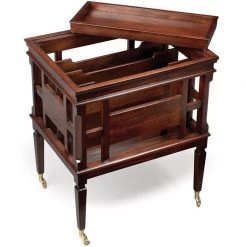 Scully & Scully Magazine Rack With Tray And Wheels