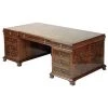 Scully & Scully Leather Top Burl Walnut Partners Desk