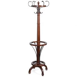 Scully & Scully Mahogany Coat Rack & Umbrella Stand